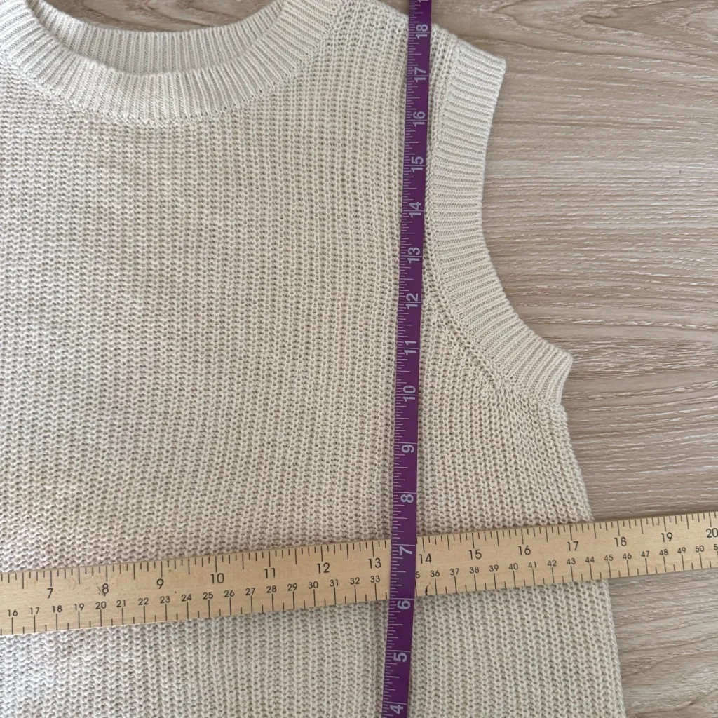 Faherty XS Miramar Sleeveless Linen Sweater Linen Organic Cotton Cream Comfy - Image 6