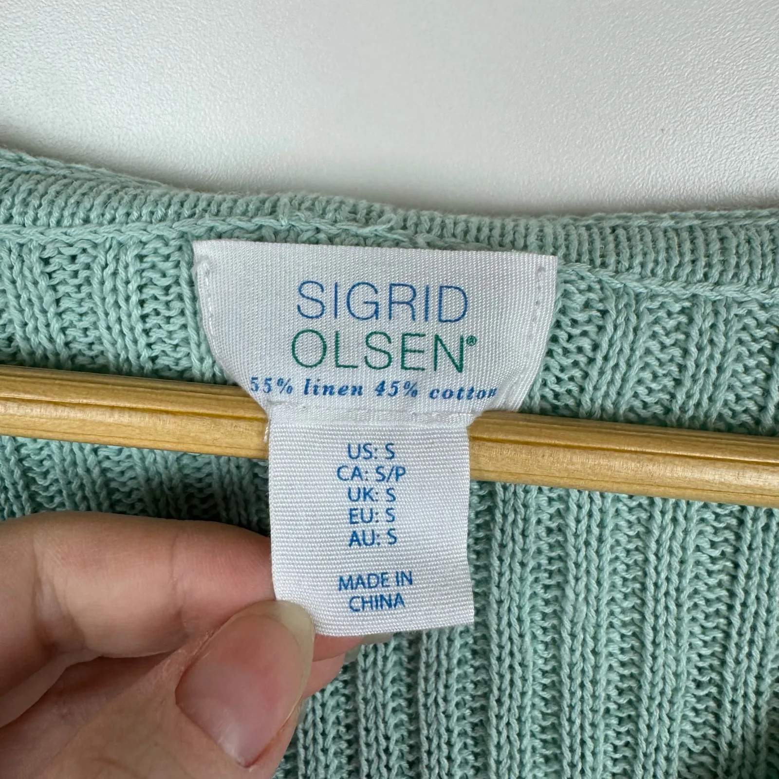 Sigrid Olsen Womens Linen Knit Pullover Hoodie Sz S Coastal Beachy Vacation‎ - Image 5