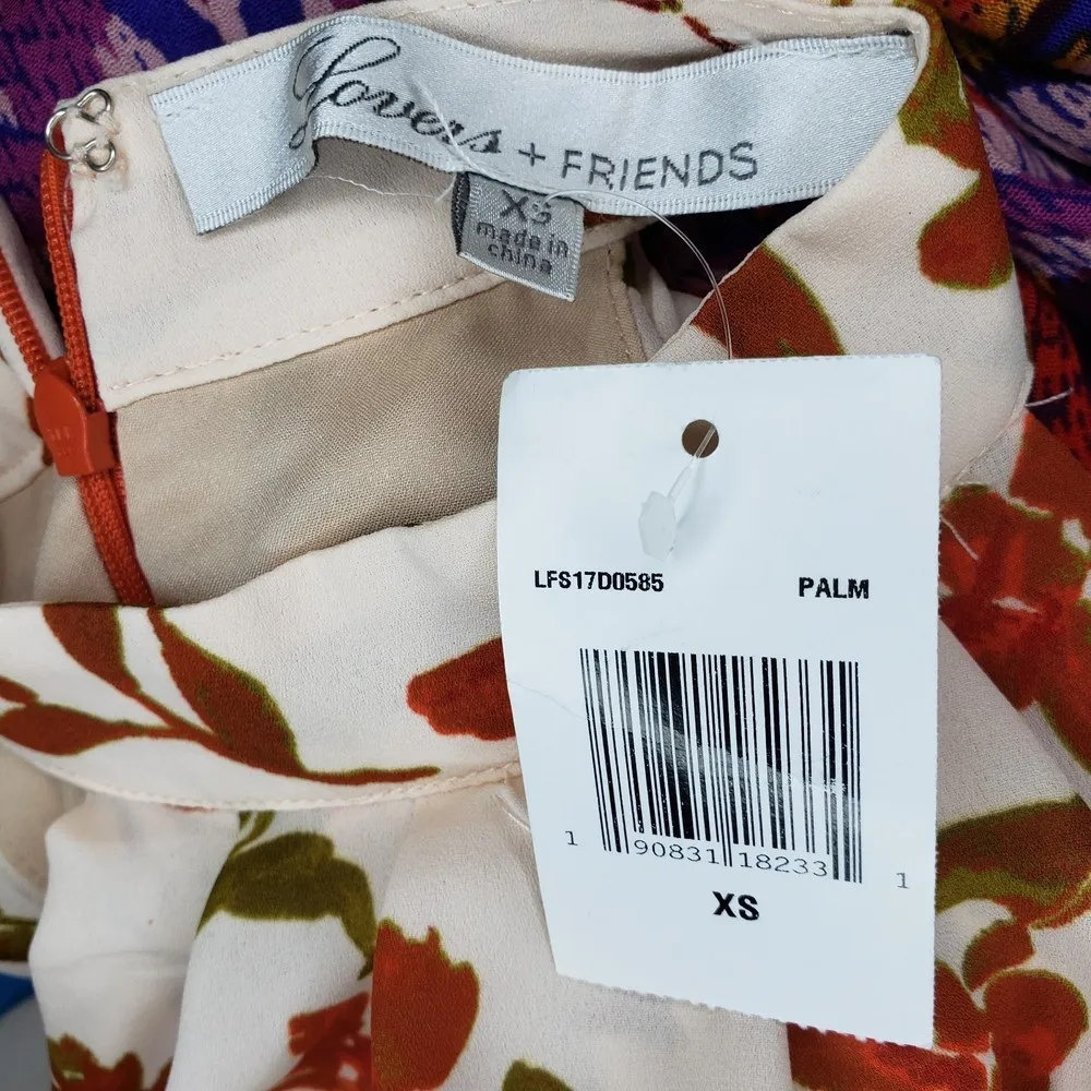 Lovers & Friends NWT Golden Ray Maxi Palm Print Halter Leaf Fall XS - Image 9