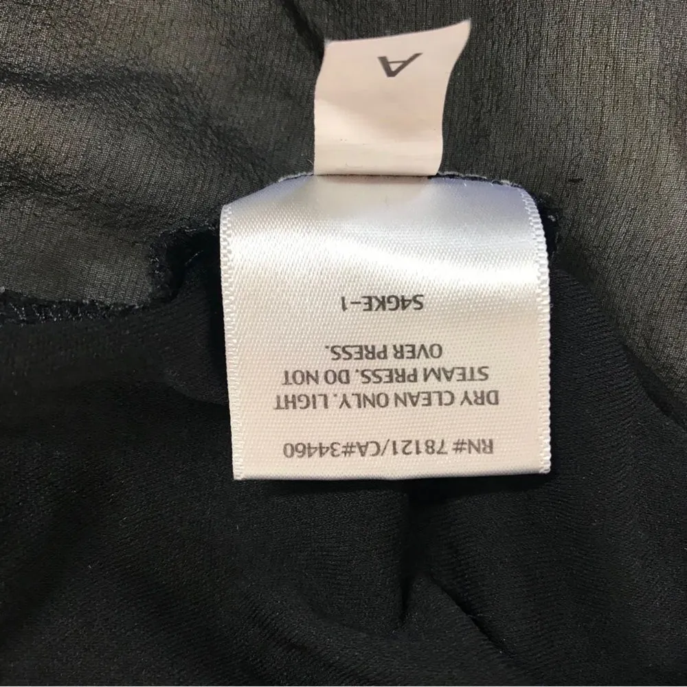 EILEEN FISHER Black Sheer Silk Long Sleeve Tunic Top Jersey Classic Size‎ Small - Image 9