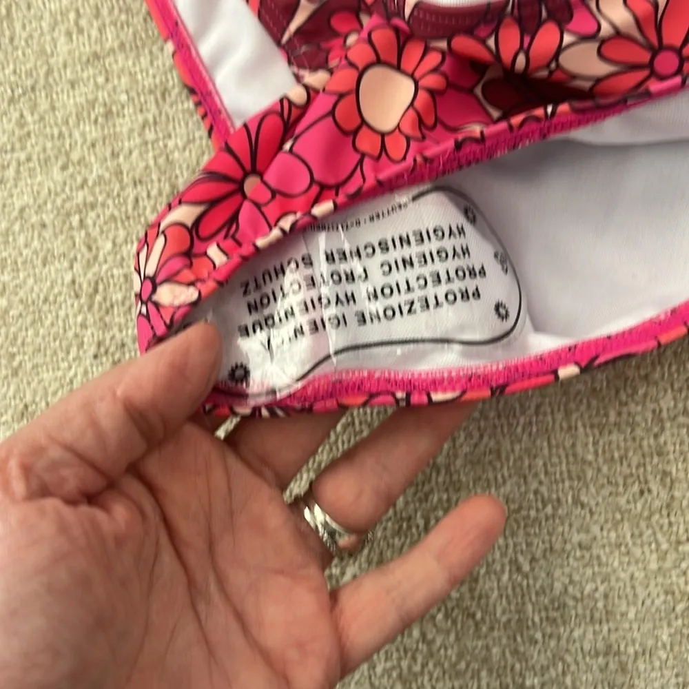 Floral Women’s High-Waisted Bikini Bottoms Mod Print Daisy Spring Break Sz Sm 🟢 - Image 4