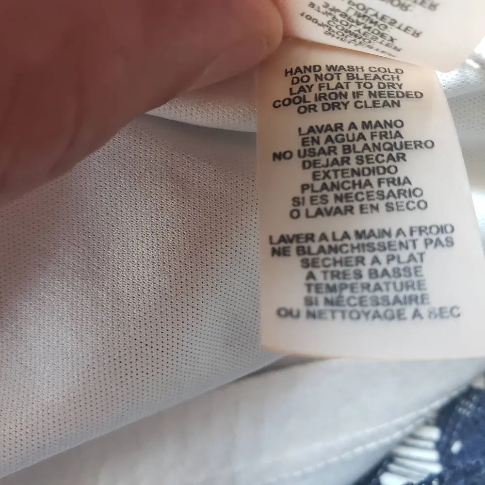 Guess Lace Dress Womens Sz 12 Navy Lined Knee Cap Sleeve Studs Western Romantic - Image 12