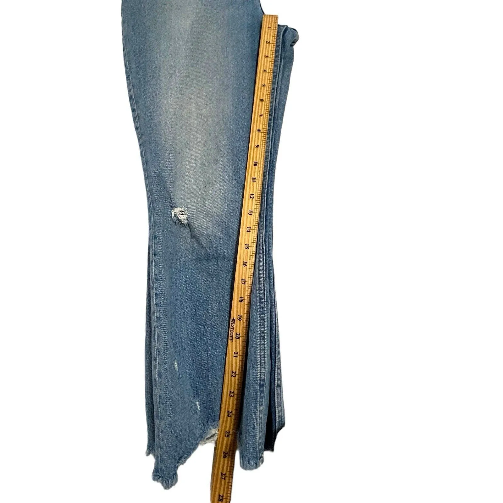 Abercrombie & Fitch Curve Love Kick Flare Jeans Cropped Distressed Women’s 28 - Image 10