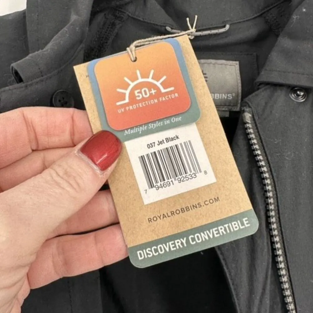 NWT Royal Robbins Discovery Women's Convertible Jacket II Small Vest Black UV 50 - Image 7
