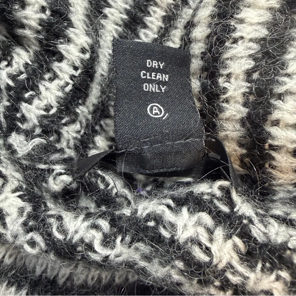 Karen Kane black white striped wool mohair blend cardigan sweater open front S - Image 8