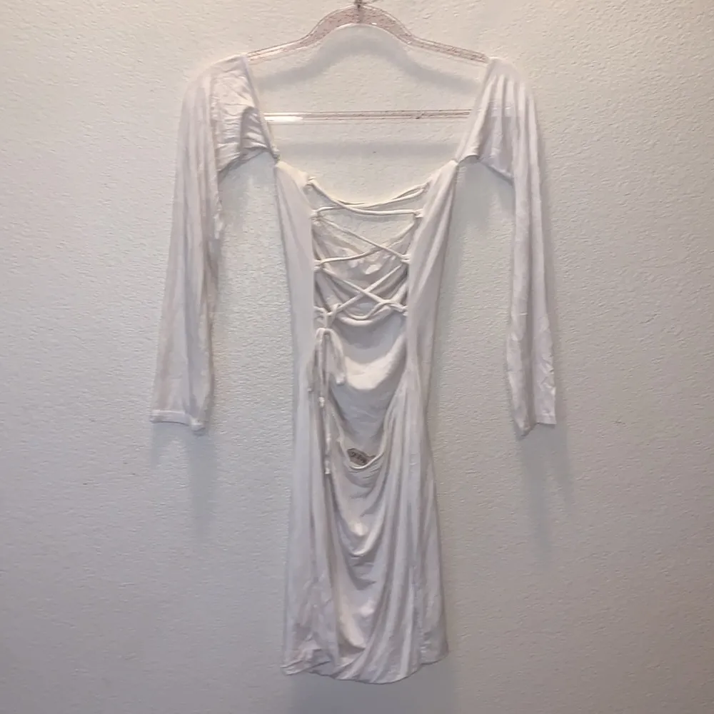 Meek white open shoulder criss cross back bodycon Size undefined - Image 3