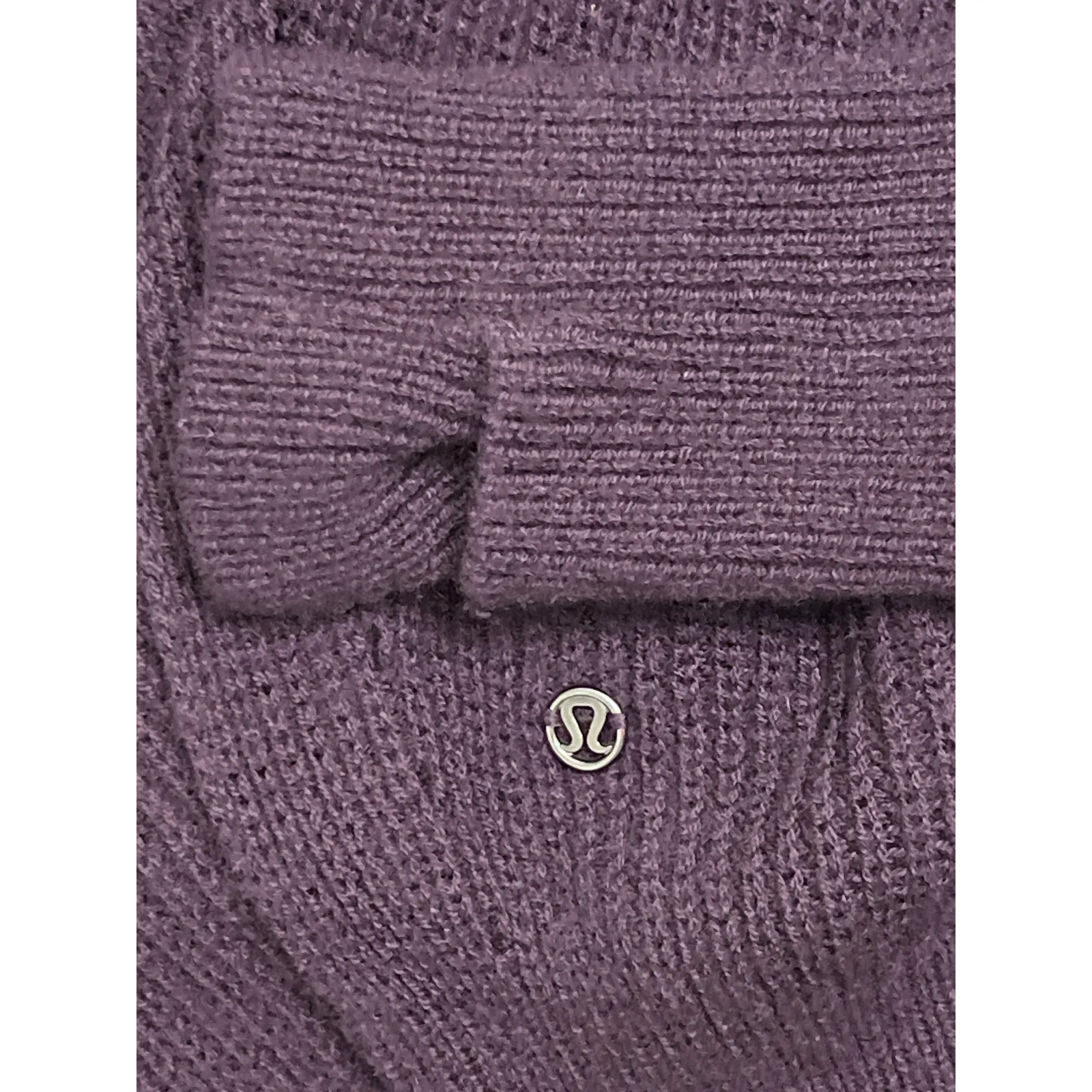 Lululemon Merino Wool Sweater Purple Women'sSize 8 Thumbhole Knit Pullover - Image 8