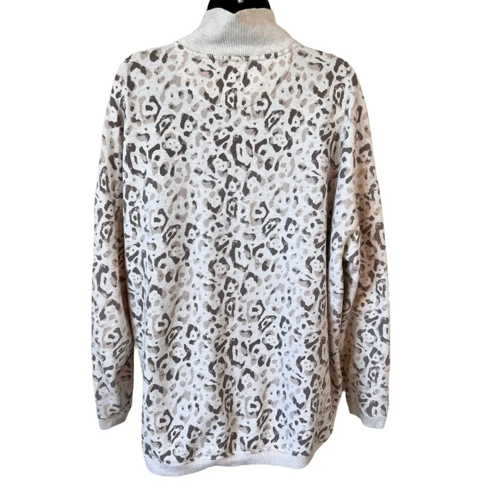 Aerie Lounge Comfy Neutral Cheetah Leopard 1/4 Zip Pullover - Image 8
