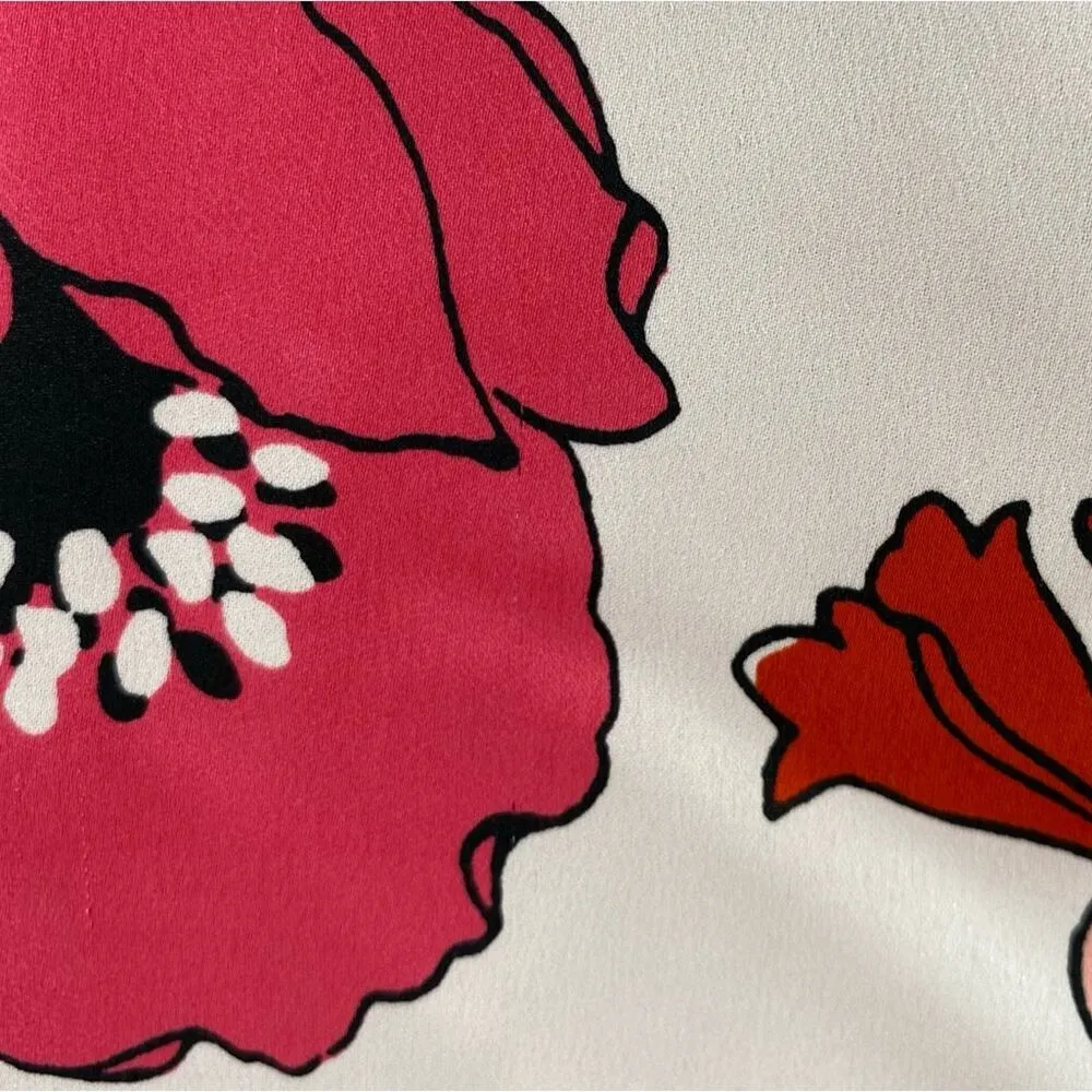 KATE SPADE Pink Floral Button Down Satin Pajama Top Size Small - Image 8