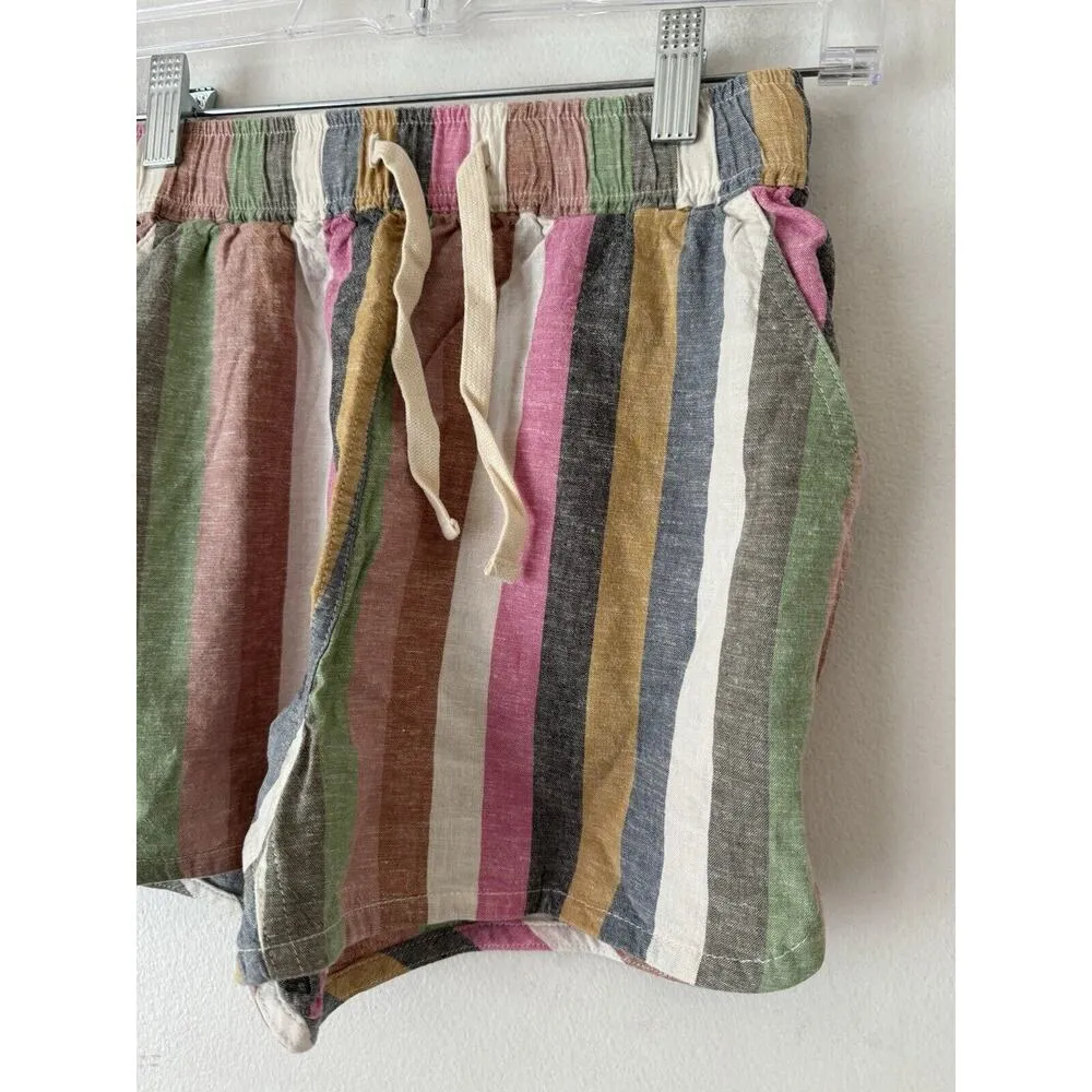 NWT Marine Layer Bold Stripe Hemp Tencel Pull On Beach Shorts Size XS - Image 3