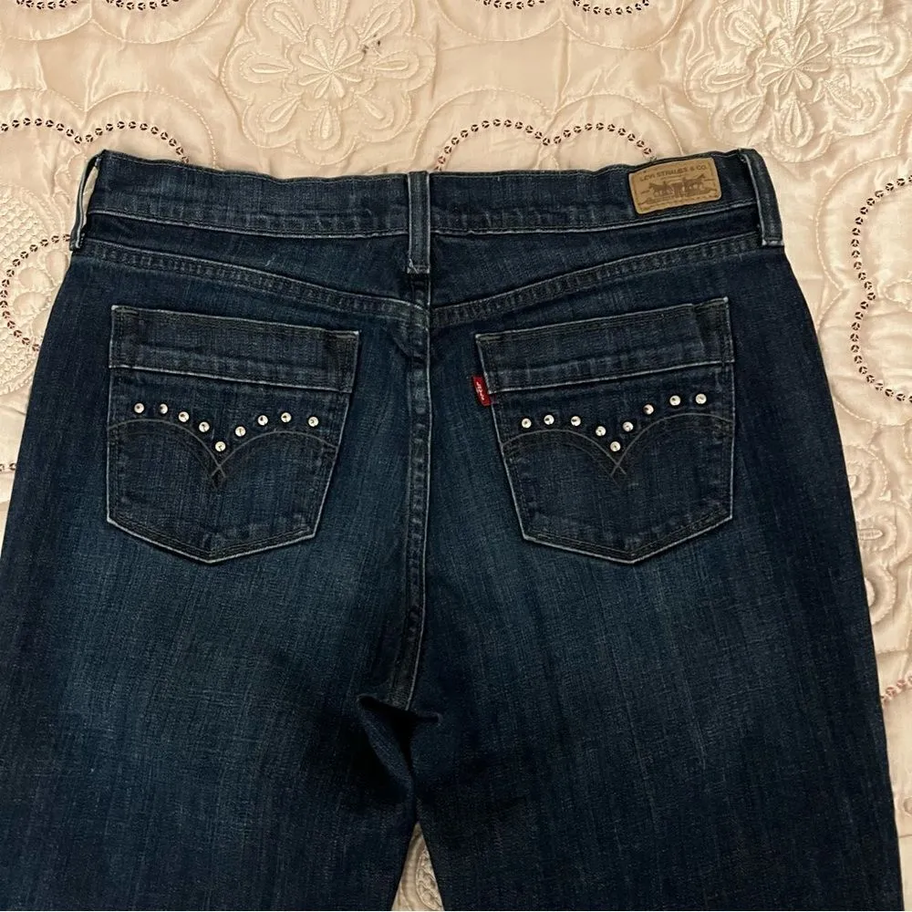 Levi’s 515 Boot Cut Dark Wash Denim Jeans Size 8 - Image 6