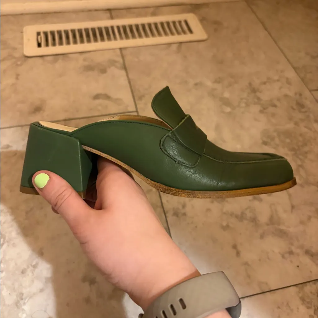 Intentionally Blank Prof Mules in Basil Size 5 - Image 11
