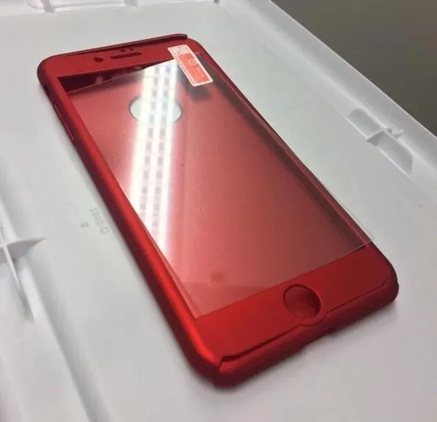 iPhone 8 Red 360 Full Cover Shockproof Case With Screen Protector - Image 6