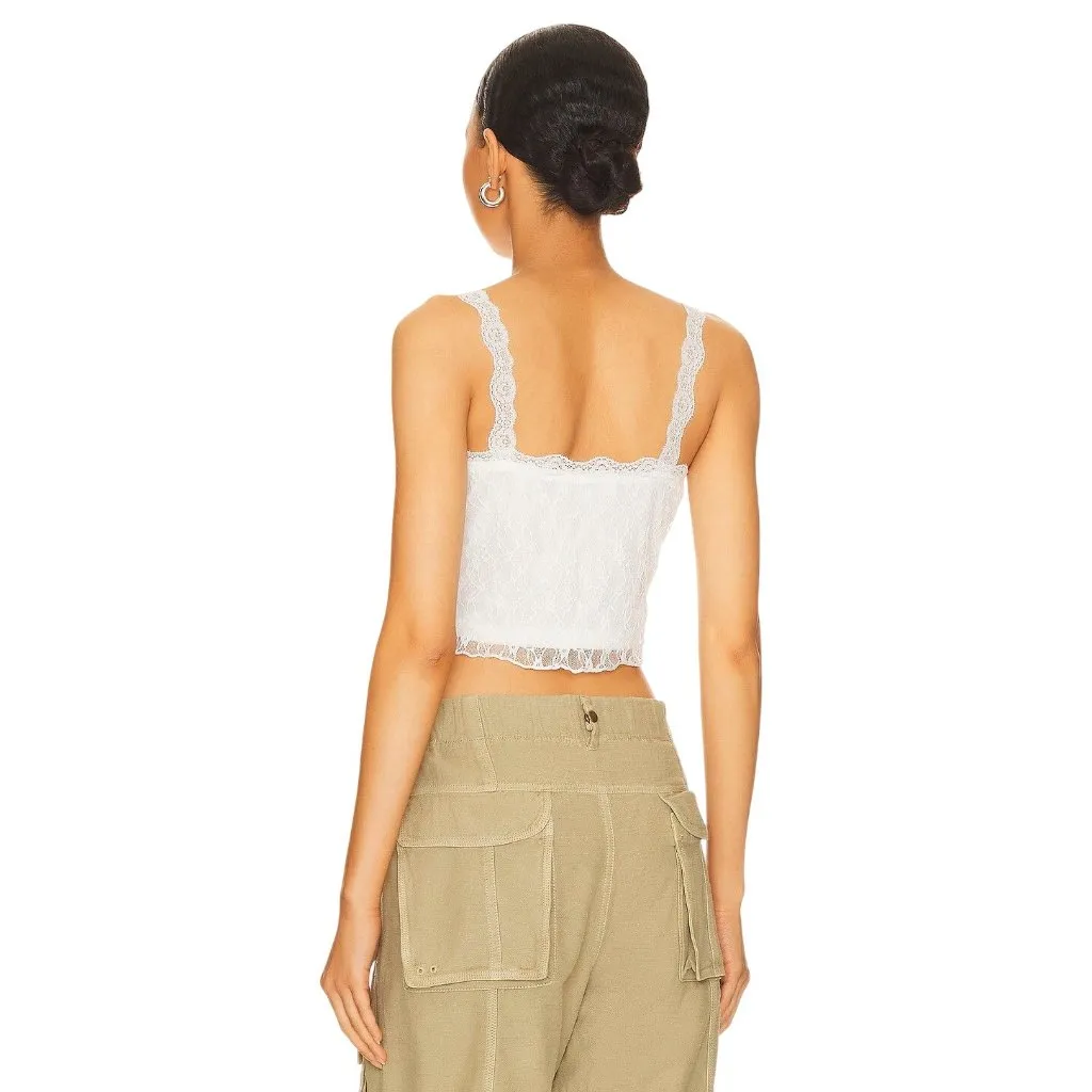 MORE TO COME Eloisa Cami Top in White Medium New Womens Sleeveless Tank - Image 2