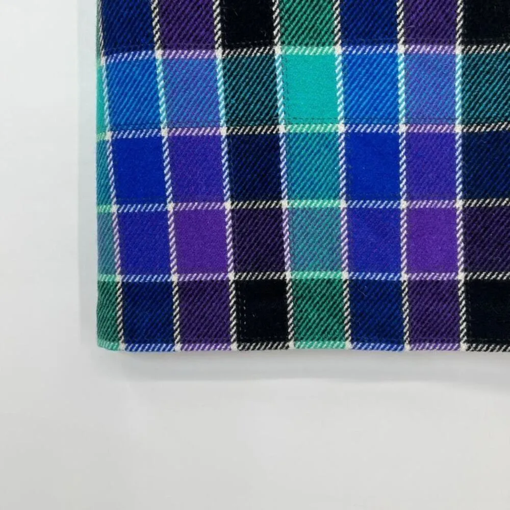 90s Harold’s Womens Purple Green Vintage Plaid Skirt bright academia Size 4 Blue - Image 3