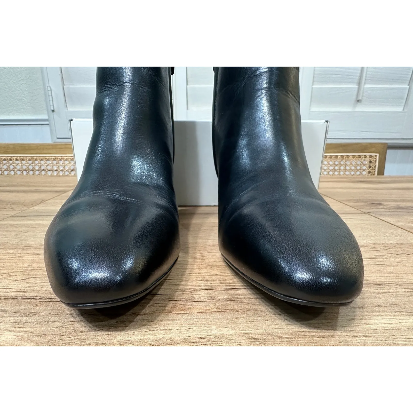 Lauren Ralph Lauren Women's Demi Black Booties Burnished Calf Leather Size 8 NIB - Image 8