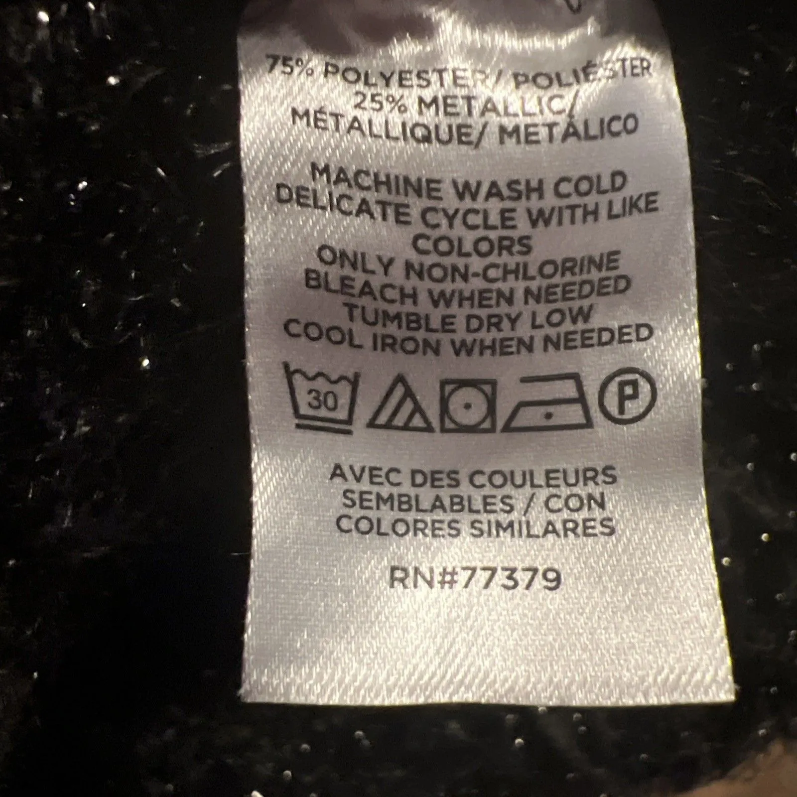 Ann Taylor  Top XXSP Oversized Cropped Shimmer Metallic Black Silver Faux Fur - Image 4