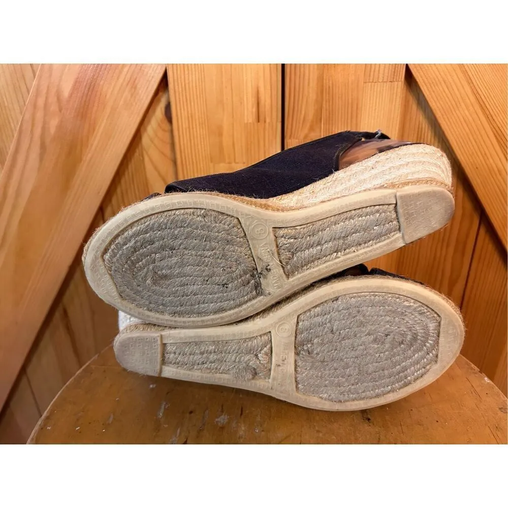 Talbots Sandals Womens 8 Espadrille Wedge Slingback  Fabric Peep Toe Casual - Image 6