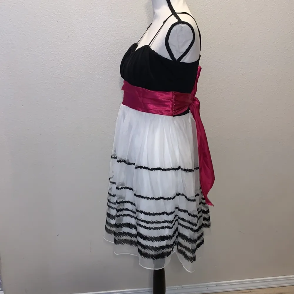 Trixxi  black white pink fit n flare formal prom dress - Image 6