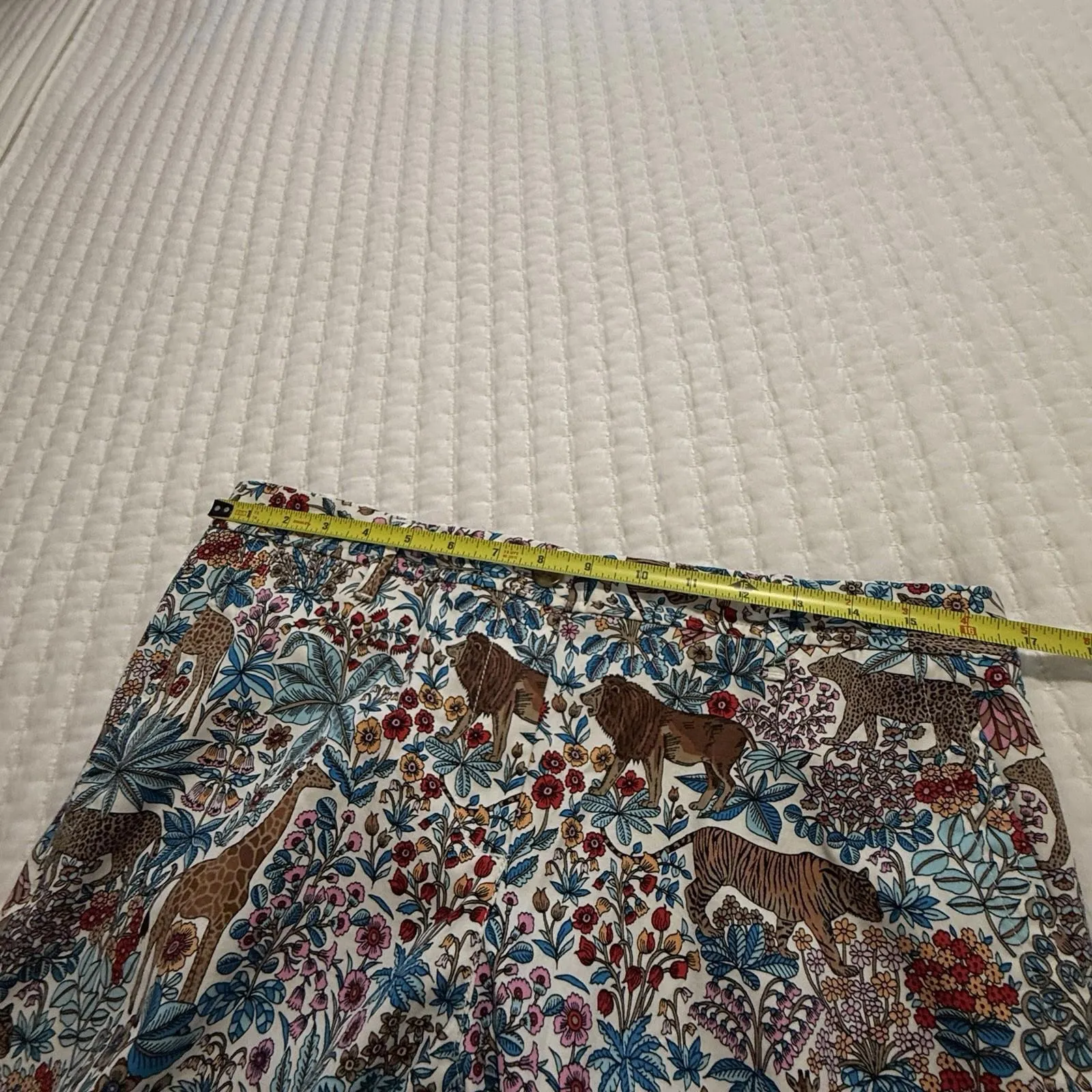 Talbots Pants Tropical Safari Animals Relaxed Chino Sz 10 Lion Giraffe Tiger Etc - Image 5