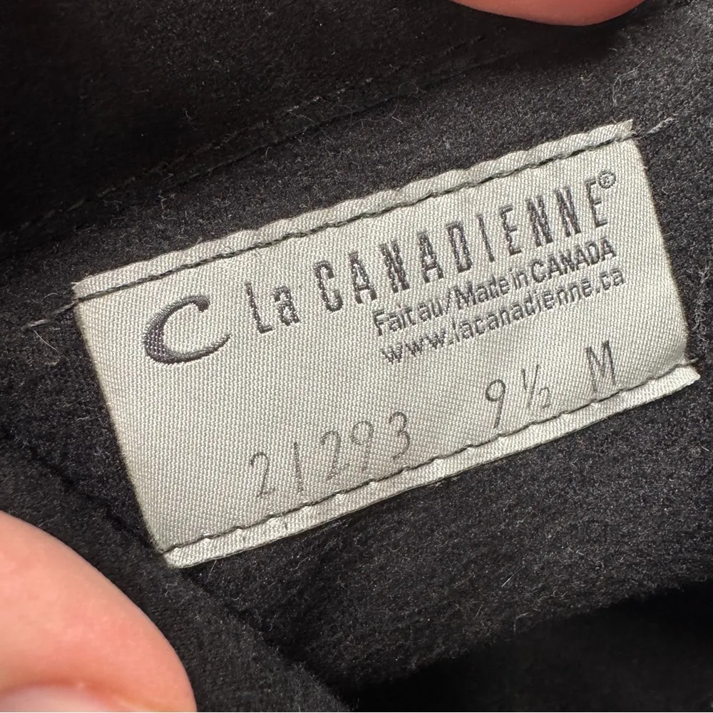 C La Canadienne Black Suede Platform Boots Womens 9.5 Ankle Booties Square Toe - Image 8