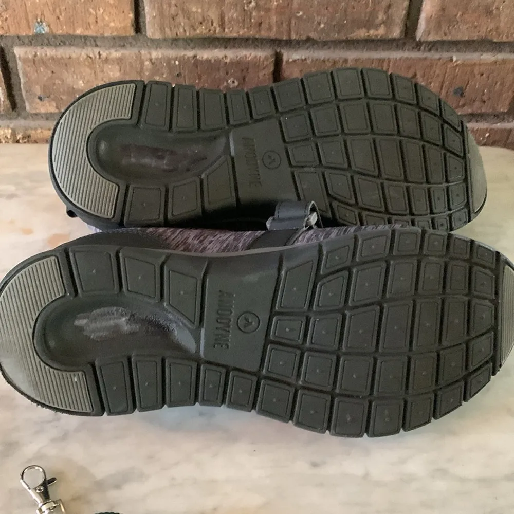 Anodyne Orthopedic Gray and Black Velcro Comfort Diabetic Shoes Size 10W - Image 6