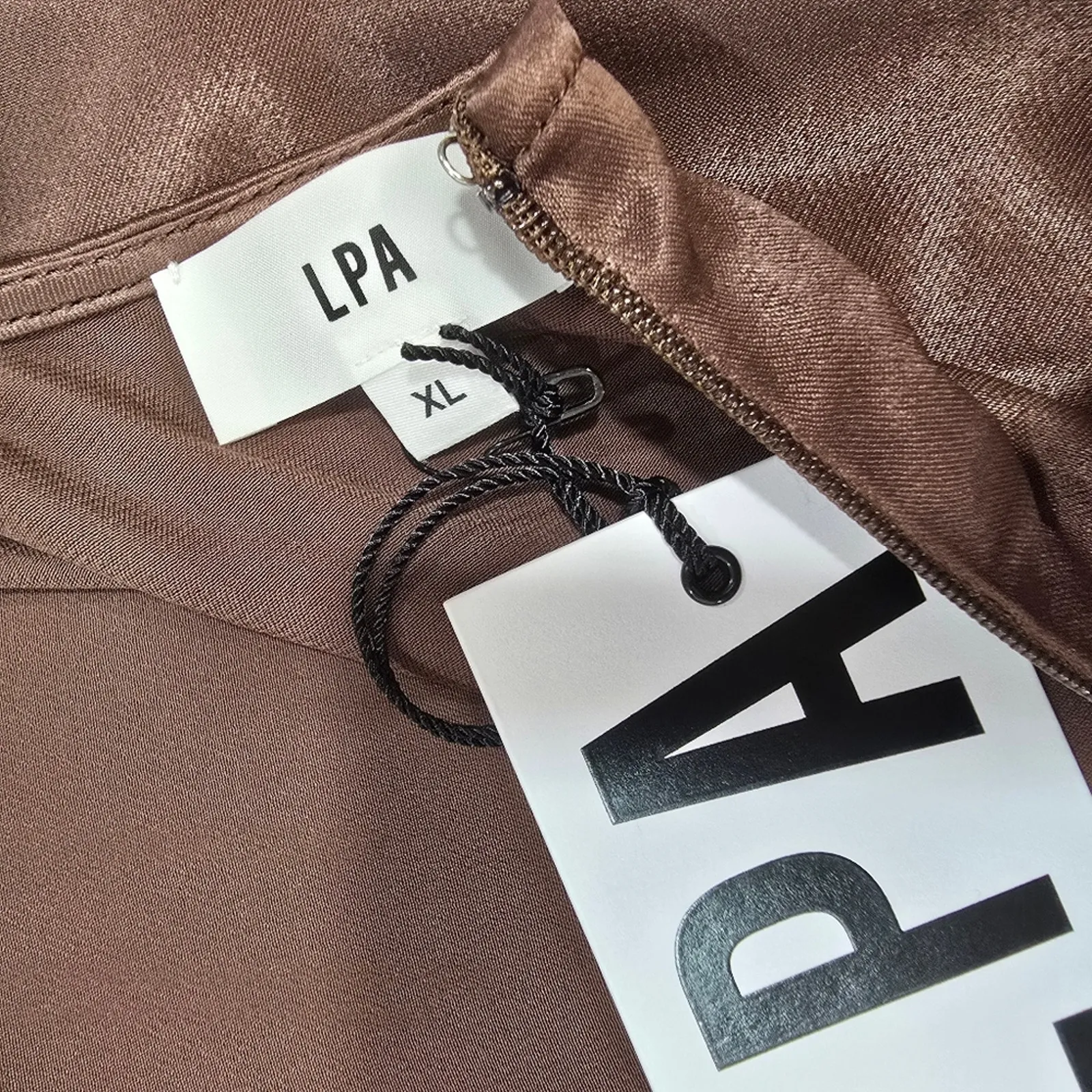 LPA Carlita Dress in Chocolate Brown XL - Image 11