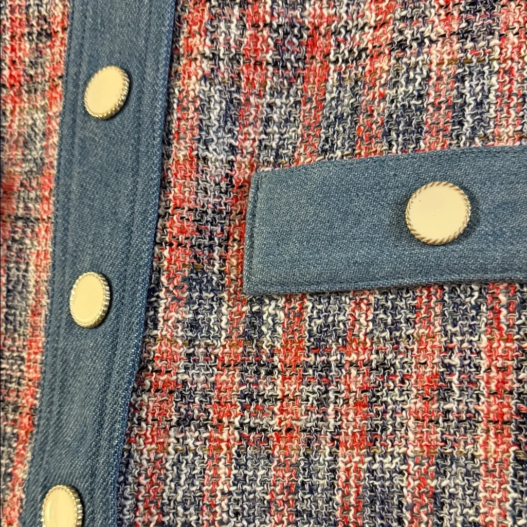 House of Harlow 1960 Red and Blue Tweed A - Image 4