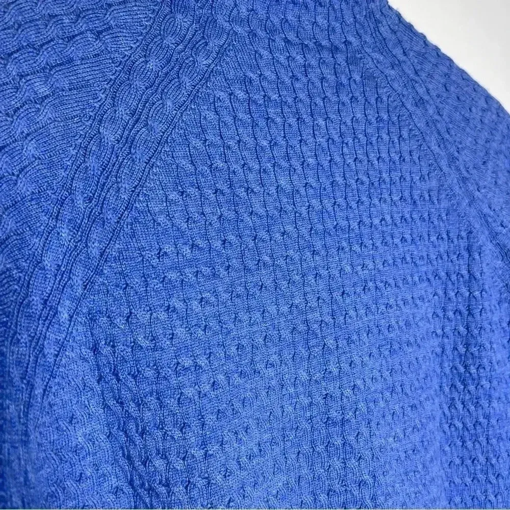 Burberry Wool Mock Neck Cable Sweater Size Large - Image 4