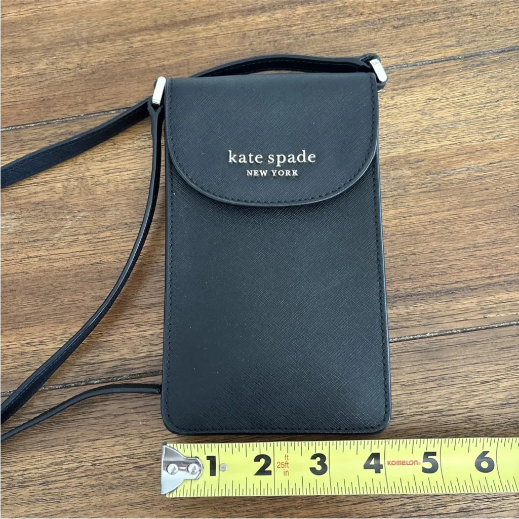 Kate Spade Black Cameron north south flap phone crossbody Bag - Image 5