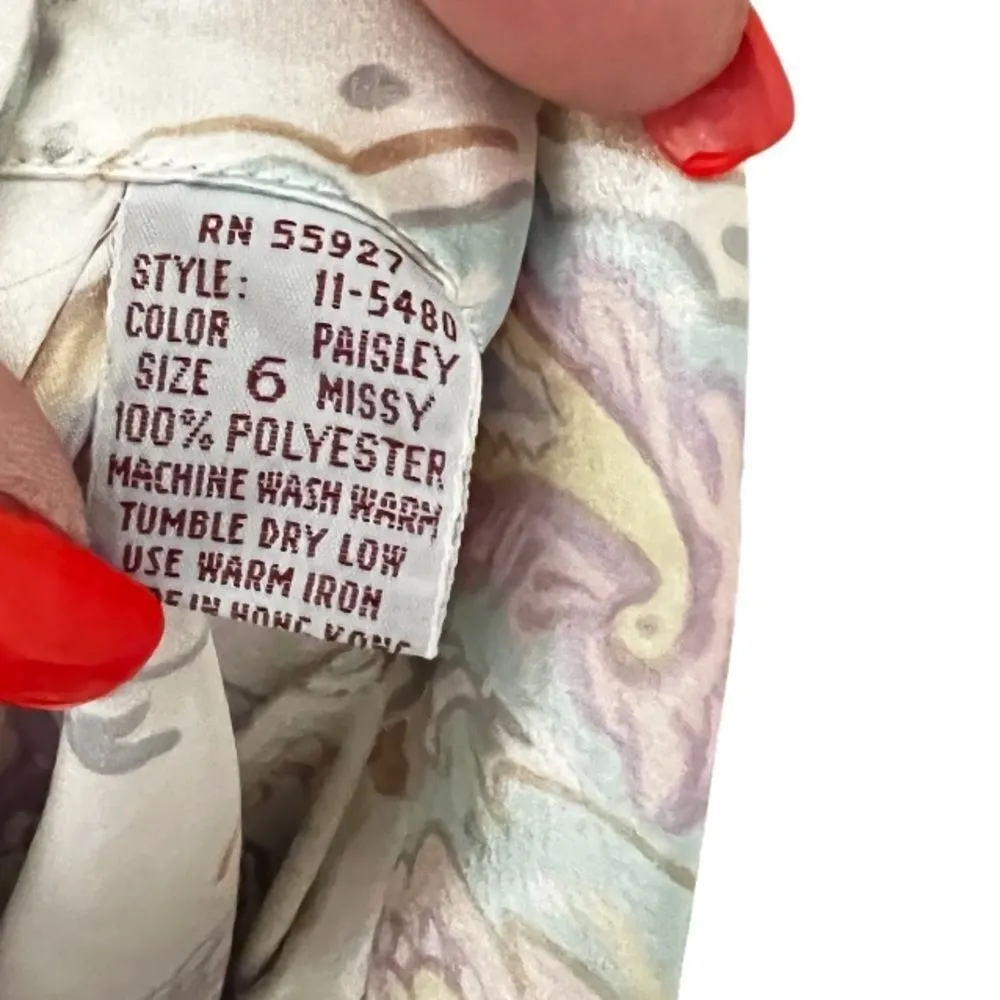 Vintage Courtney‎ Rhodes Blouse Size 6 - Image 5