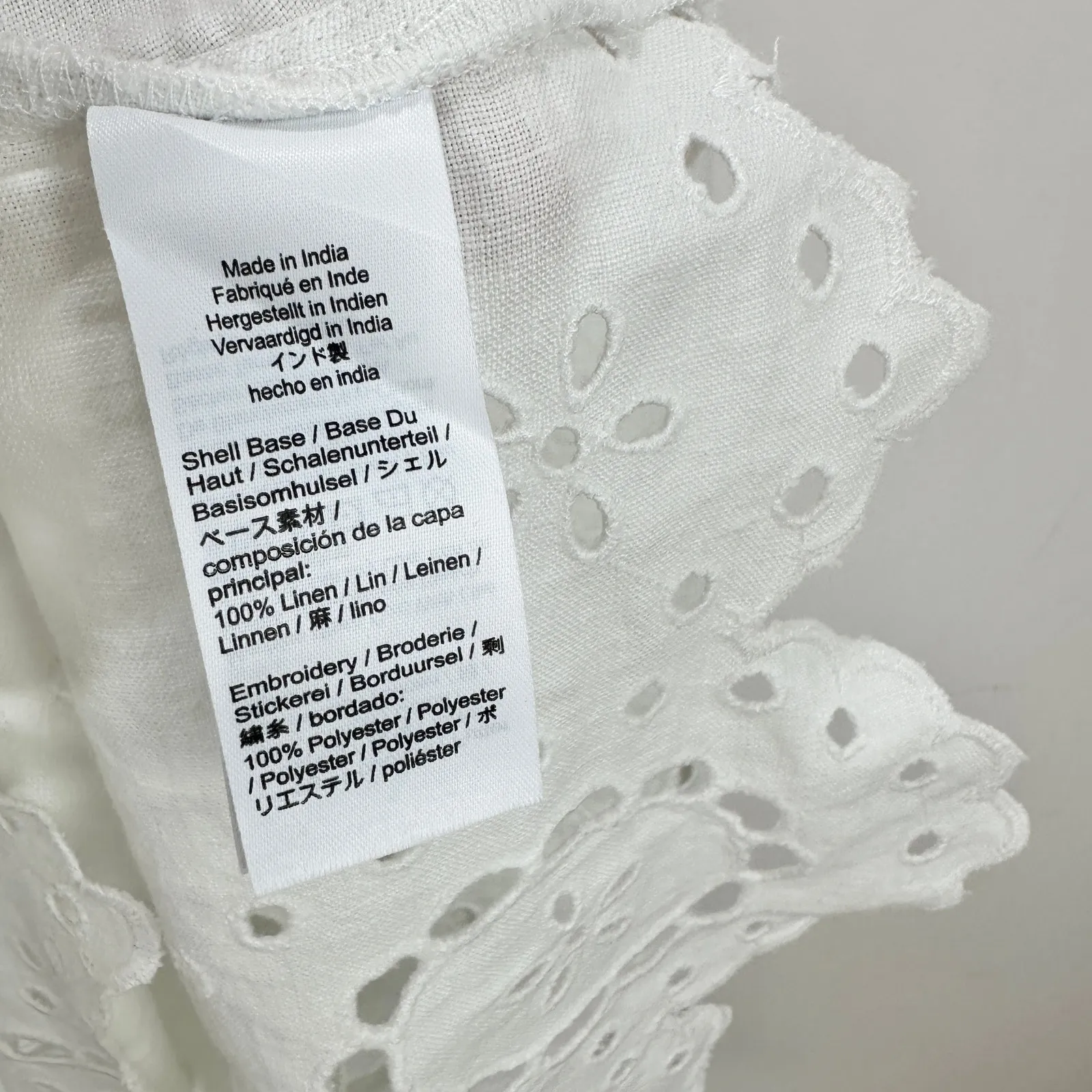 Madewell Eyelet Embroidered Maxi Skirt Linen Salt White Resort Boho US 0 NWT - Image 9