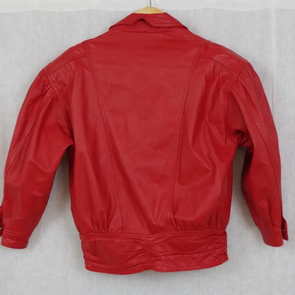 Ladies' Wilsons Red Leather Vintage Fashion Jacket Small - Image 9
