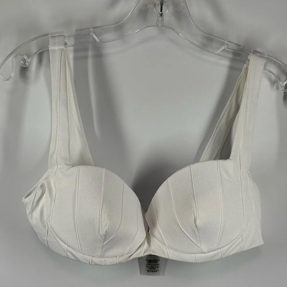 Onia Solid White Marilyn Bikini Top Size Medium NWOT - Image 3