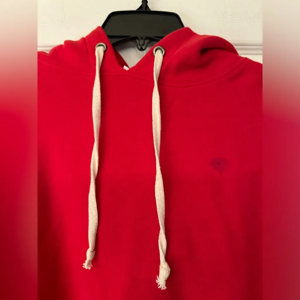 REDONE Washed Women’s Red Crop Top Cotton Hoodie Size Small - Image 8