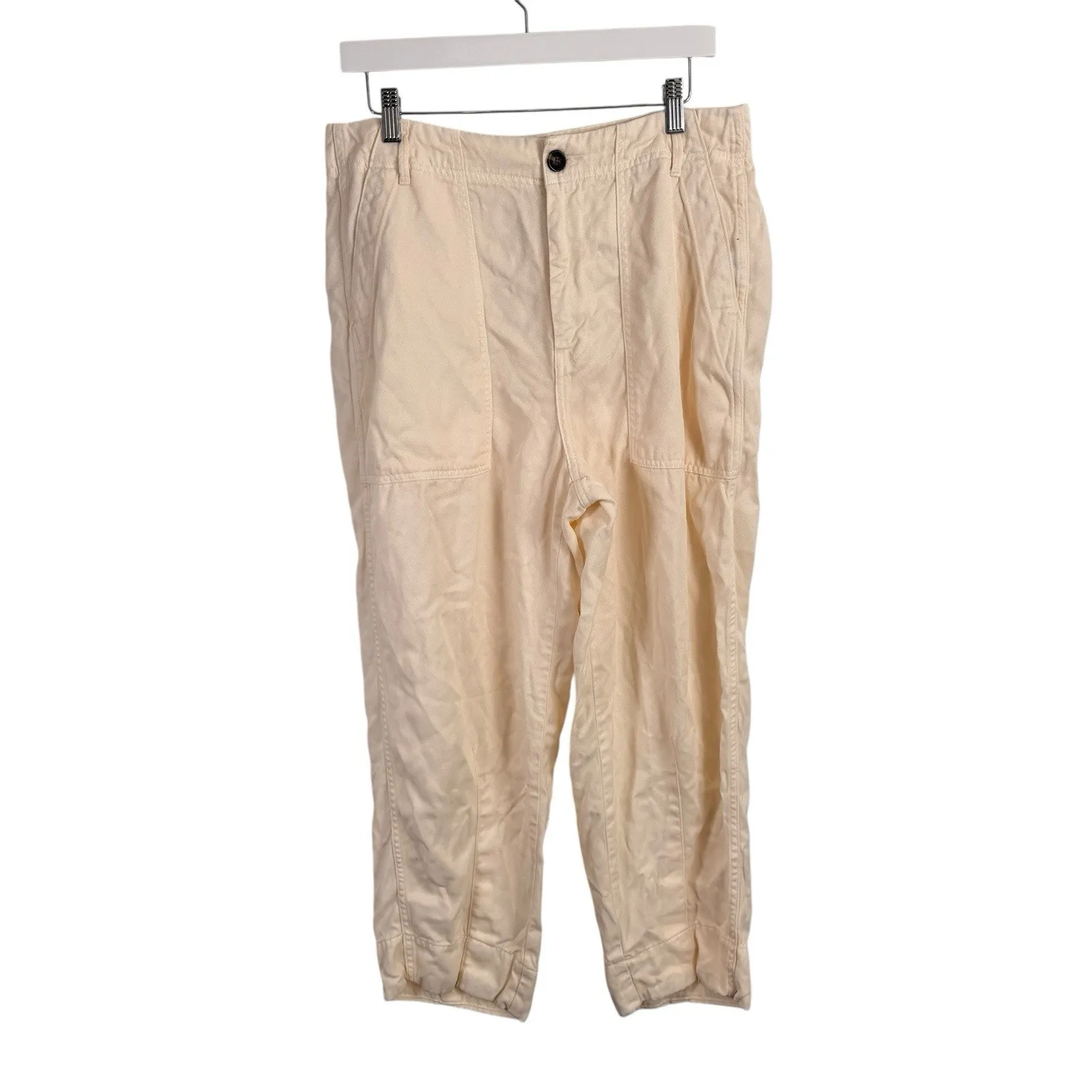 Everlane Utility Barrel Pant Buttersoft Bone Cream Boho Office Career Womens 10 - Image 3