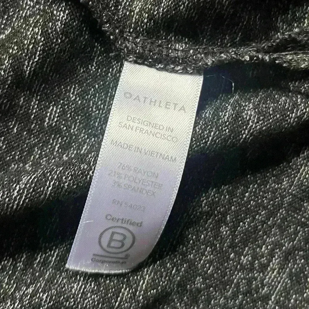 Athleta Gray Duster Open Cardigan Long Hood Activewear Yoga Cozy Size M - Image 5