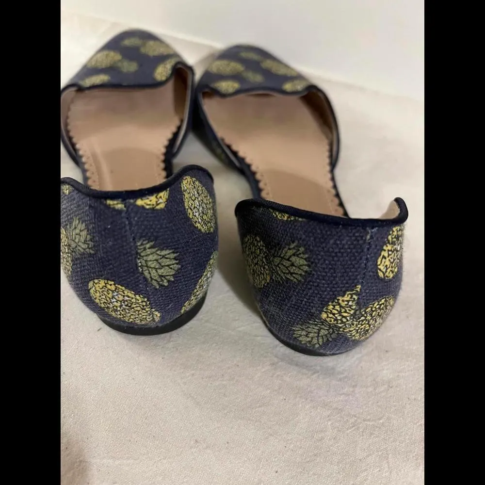 Stylish Navy Pineapple Print Flats - Image 4