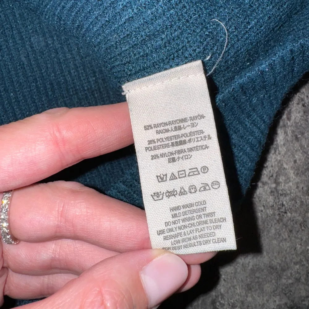 Free People Blue Turtleneck Sweater Size Medium - Image 2