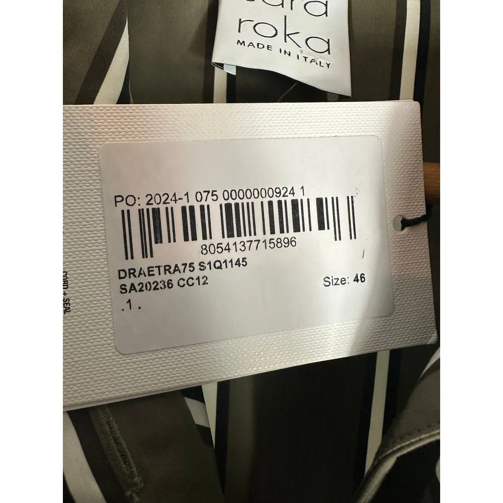 Sara Roka Draetra Striped Poplin Midi Dress Striped Multi Size US 10 IT 46 - Image 4