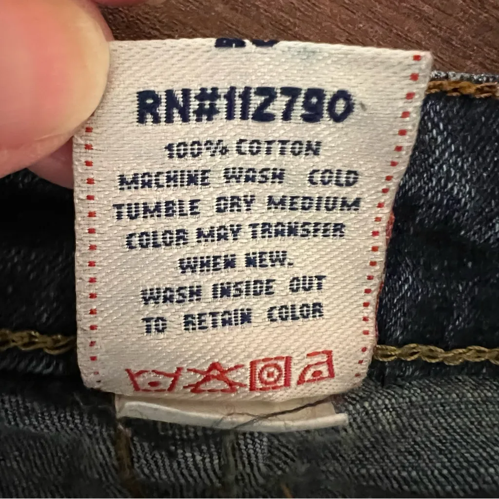 True Religion Rainbow Joey Flared Jeans Twist Stitch Sz 28 Low Rise Y2K - Image 8