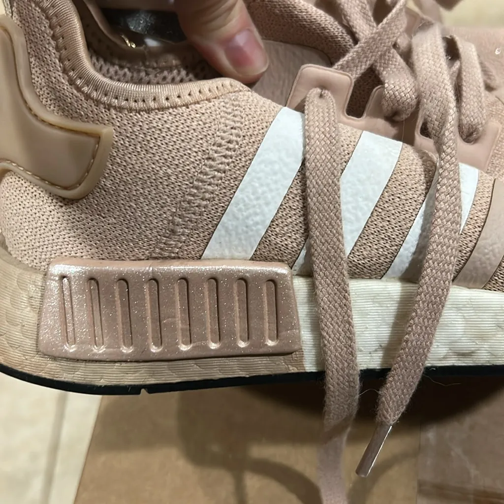 Adidas Pink Sneakers with White Stripes and Adidas drawstring dust bag - Image 7