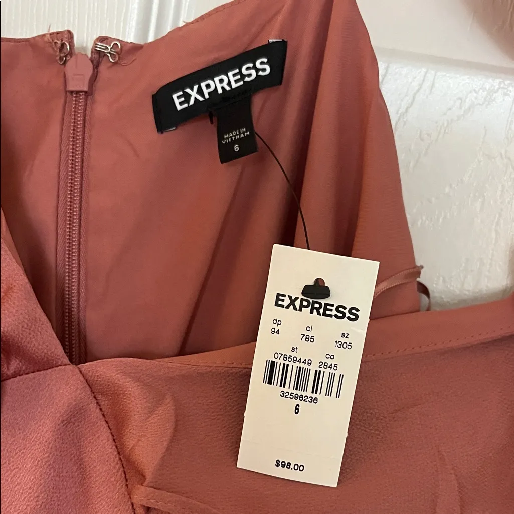 Express Dusty Rose Wrap Maxi Dress - Image 2