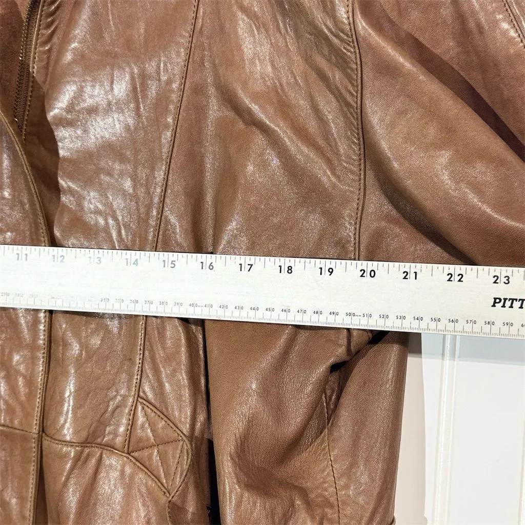 Vintage Wendi Q by Saxony Leather Jacket Brown Oversized 80s 90s Korea Women’s M Size M - Image 6