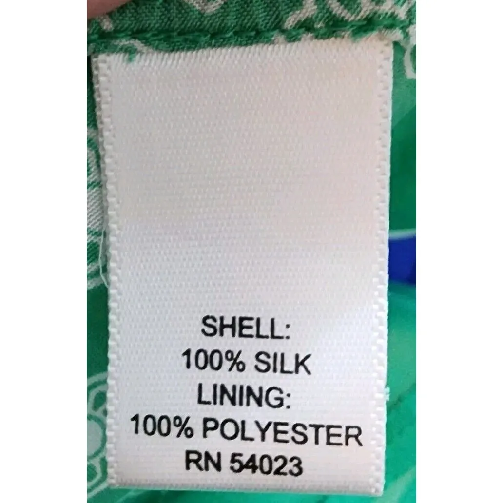 Banana‎ Republic Silk Halter Top Green White Print Sleeveless Blouse - Image 3