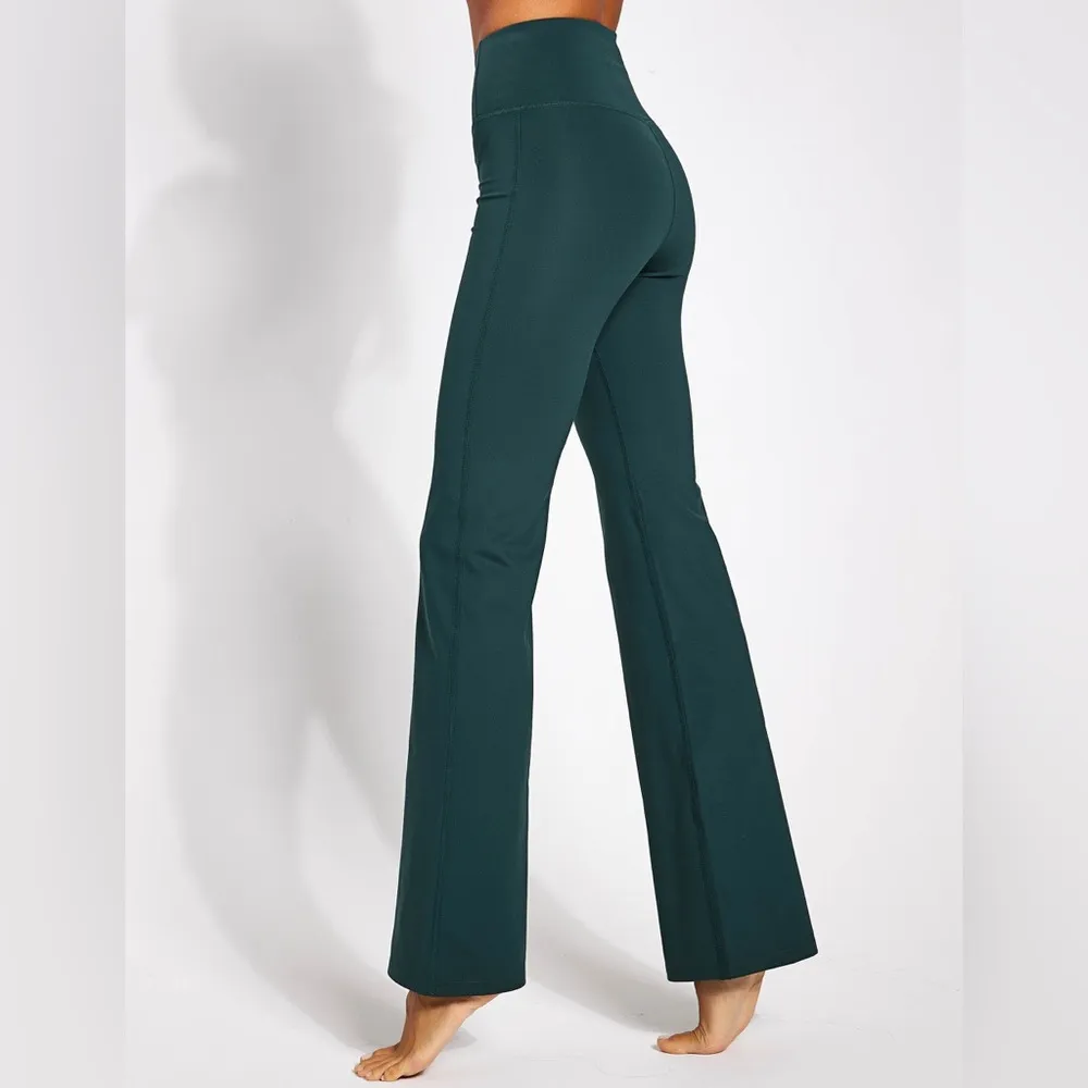GIRLFRIEND COLLECTIVE Compressive Flare Leggings In Moss Green - Image 2