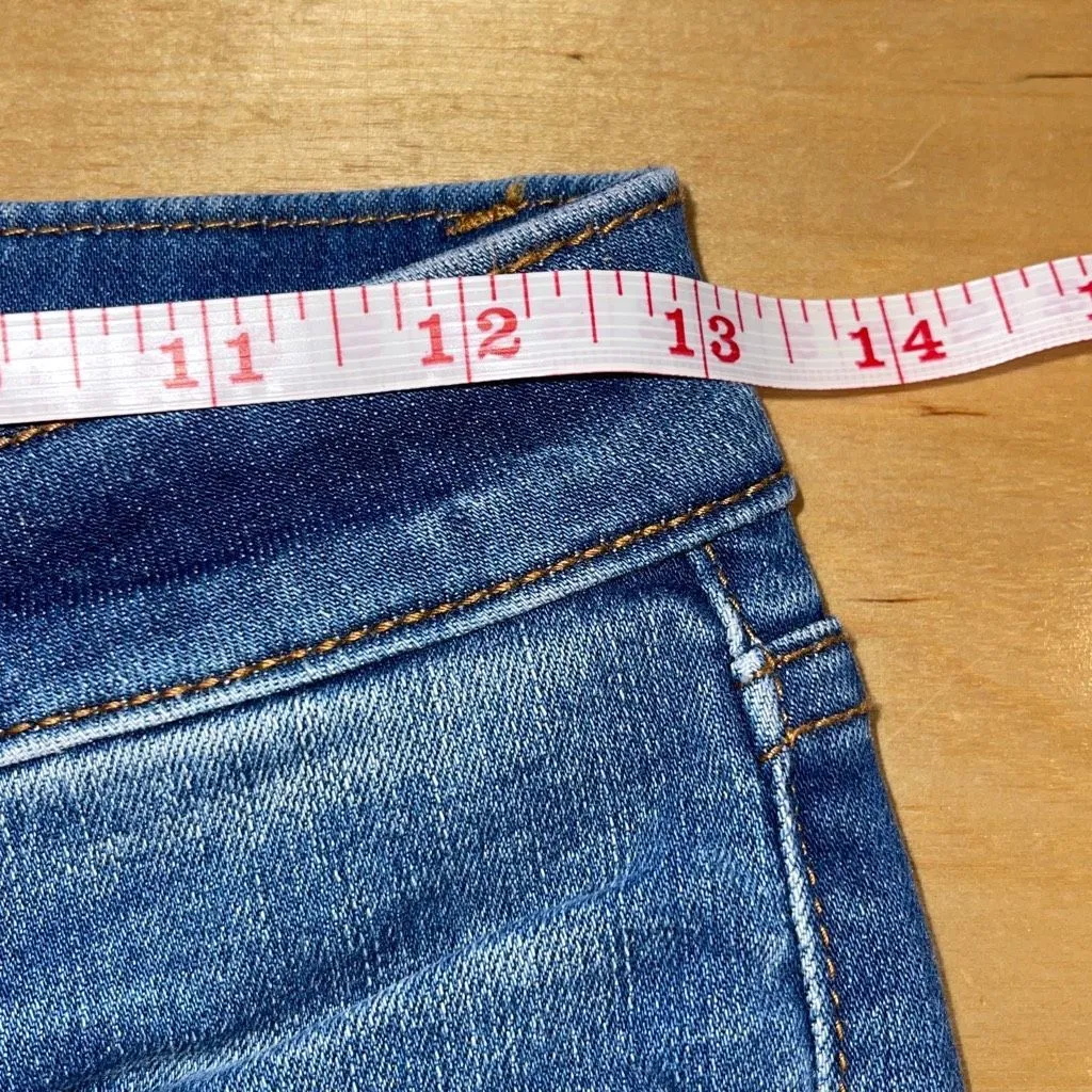 Aqua Button Front Stretch Denim Jeans Cropped Straight‎ Size 24 EUC - Image 7