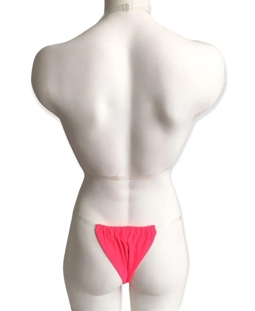 🆕No Tan Line Neon Pink Brazilian Bikini Size L - Image 2