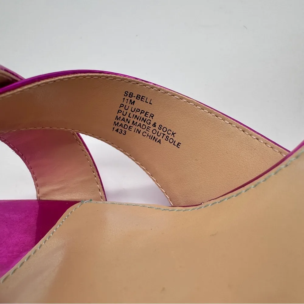 Betsey Johnson Women's Sb-Bell Heel Fuchsia Parent Silver Strappy Dressy Sandals - Image 9