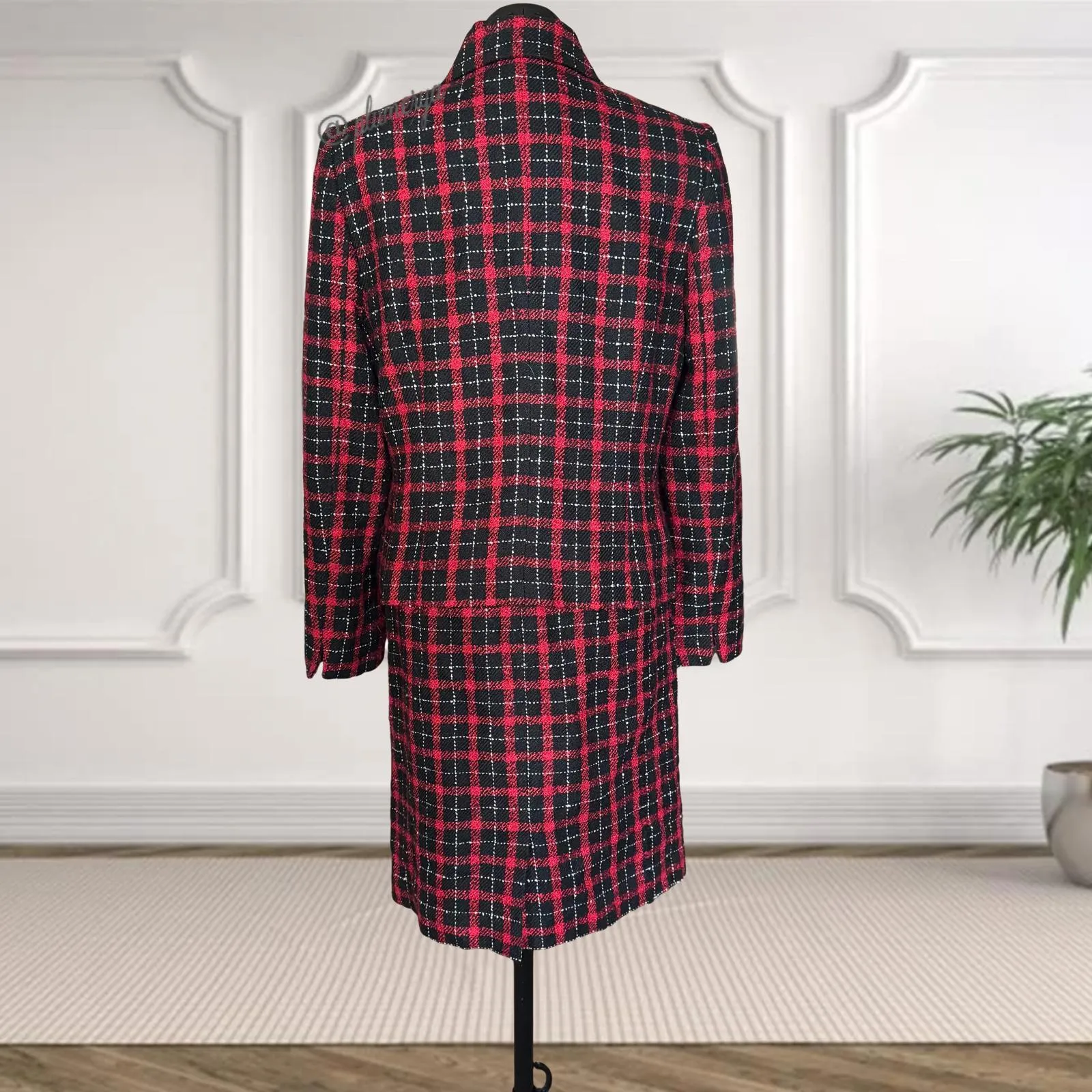 Vintage Amanda Smith Plaid Mohair Skirt Suit Size 10 - Image 3